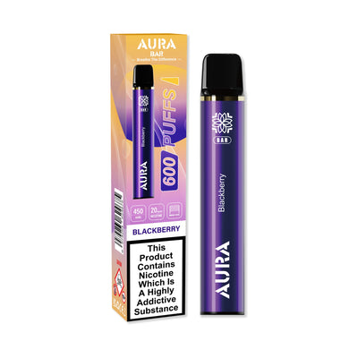 Aura Bar 600 Puffs Disposbale Vapes By Crystal Prime - Pack of 10