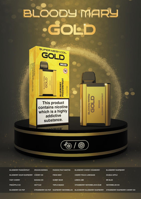 Bloody Mary Gold BMG600 Disposable Vape Pod Box of 10