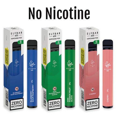 Elf Bar 600 Puffs Disposable Vape Zero Nicotine Pack of 10