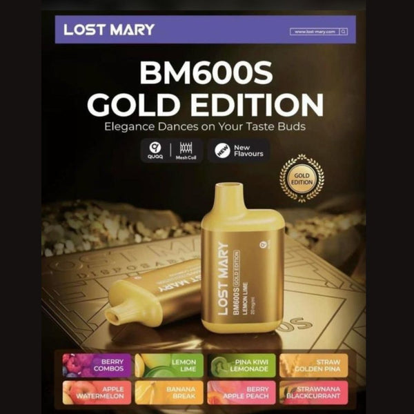 Lost Mary BM600S Gold Edition Disposable Vape Puff Pod (BOX OF 10)